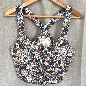 Paint Splatter Front Snap Buttons Crop Top